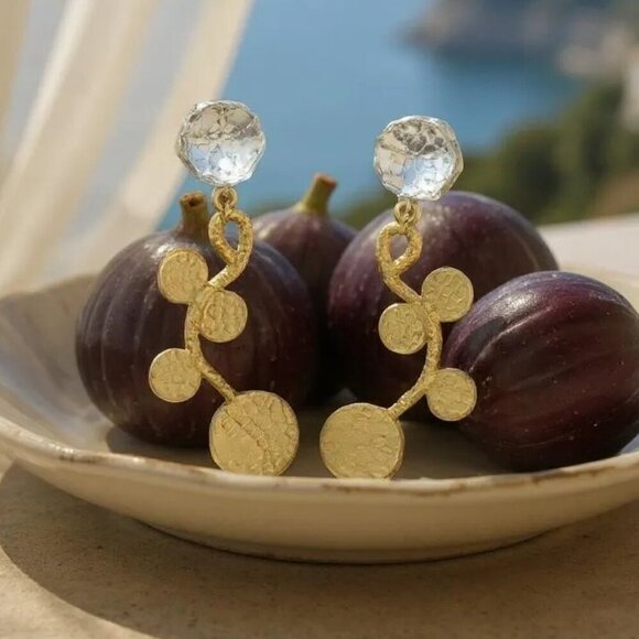 🆕️Turkish Artisan 18K Gold Plated Brass Handcrafted Luxury Statement Earrings - Picture 1 of 14